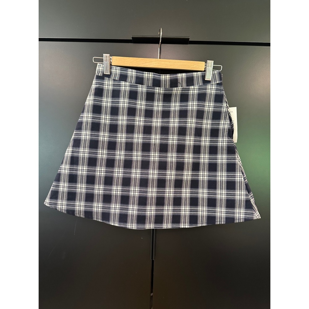 Tween Diva Girls Navy Blue Ivory Plaid Skort Size 14 F428804
